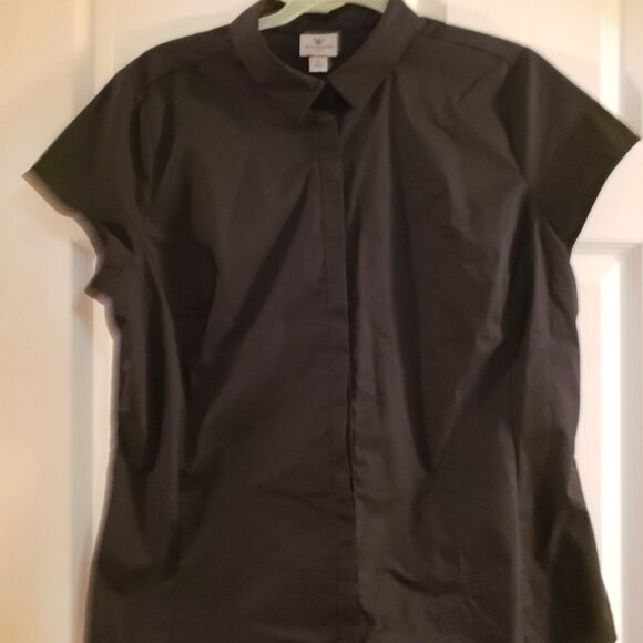 Worthington black cotton blouse sz XL - Picture 6 of 6